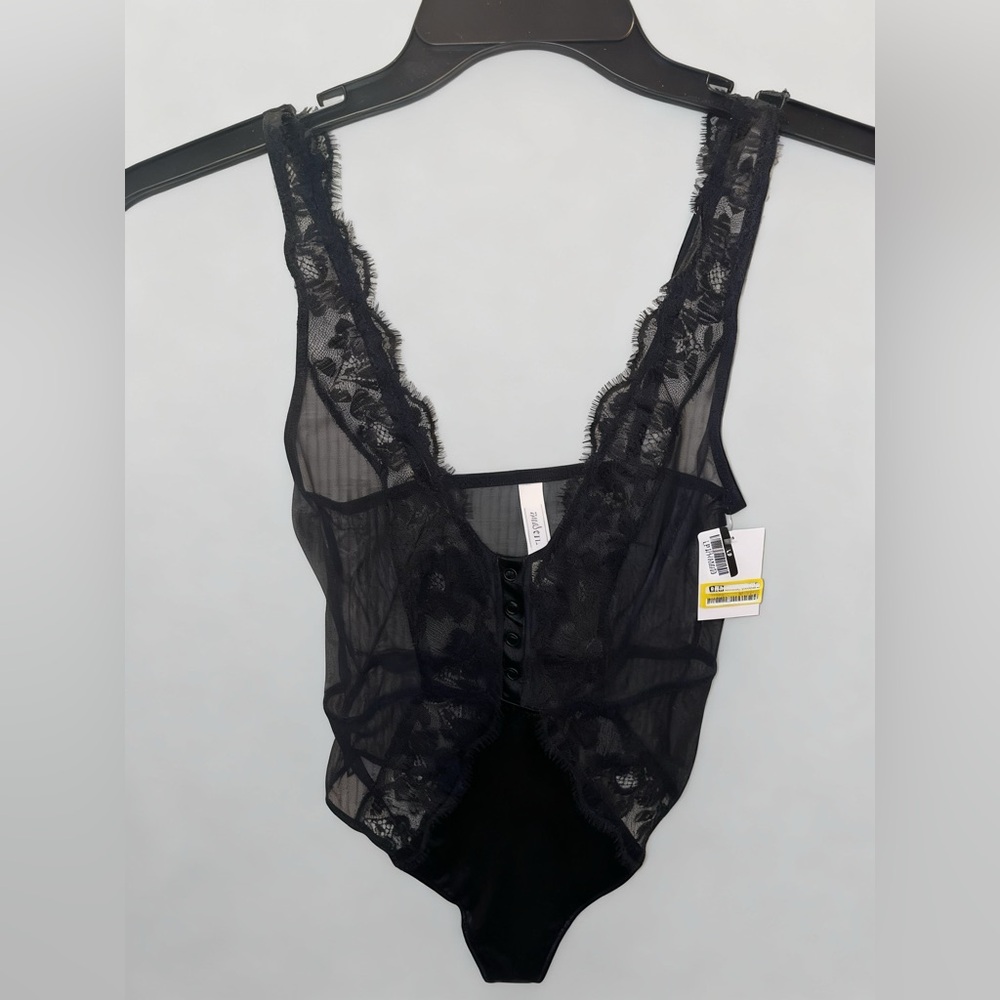 Auden Sheer Black Lace Bodysuit